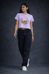Crop Tee – “Butterfly Design Printed”