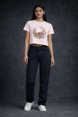 Crop Tee – “Butterfly Design Printed”
