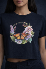 Crop Tee – “Butterfly Design Printed”