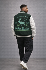“Who Listen Printed” - Unisex Varsity Jacket