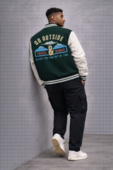 "Go Outside Print" - Unisex Varsity Jacket