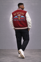 "Go Outside Print" - Unisex Varsity Jacket