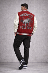 Bulldogs Printed Unisex Varsity Jacket | DRIP-ZY