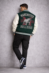 Bulldogs Printed Unisex Varsity Jacket | DRIP-ZY