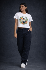 Crop Tee – “Bird Printed”