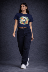 Crop Tee – “Bird Printed”