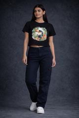 Crop Tee – “Bird Printed”