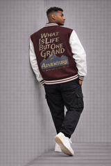 “What Is Life But One Great Adventure” Printed | Unisex Varsity Jacket
