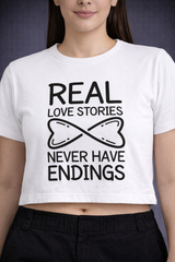 "Real Love Printed" – Crop Tee