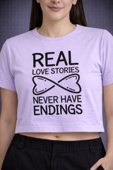 "Real Love Printed" – Crop Tee