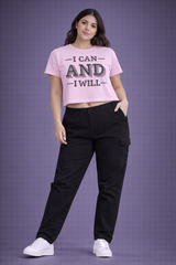 Crop Tee – "I Can and I Will Printed"