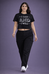 Crop Tee – "I Can and I Will Printed"