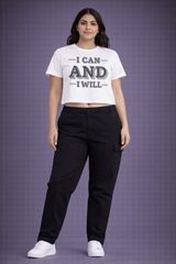 Crop Tee – "I Can and I Will Printed"
