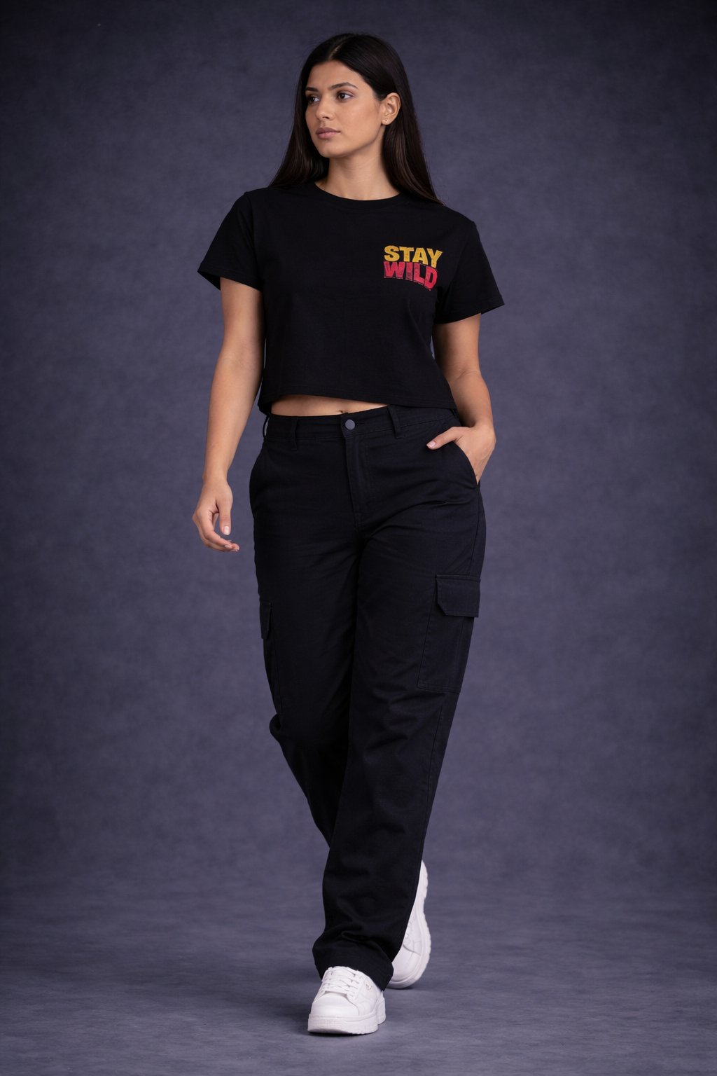 Crop Tee – "Lion Printed"