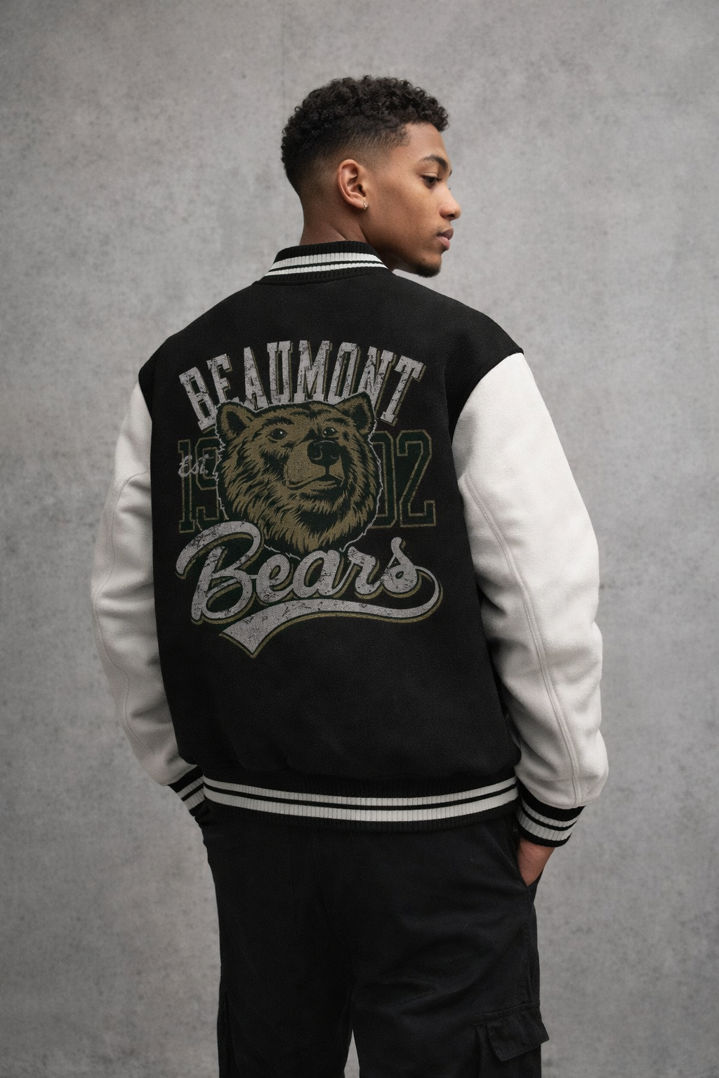 Bears Printed Unisex Varsity Jacket |  DRIP-ZY