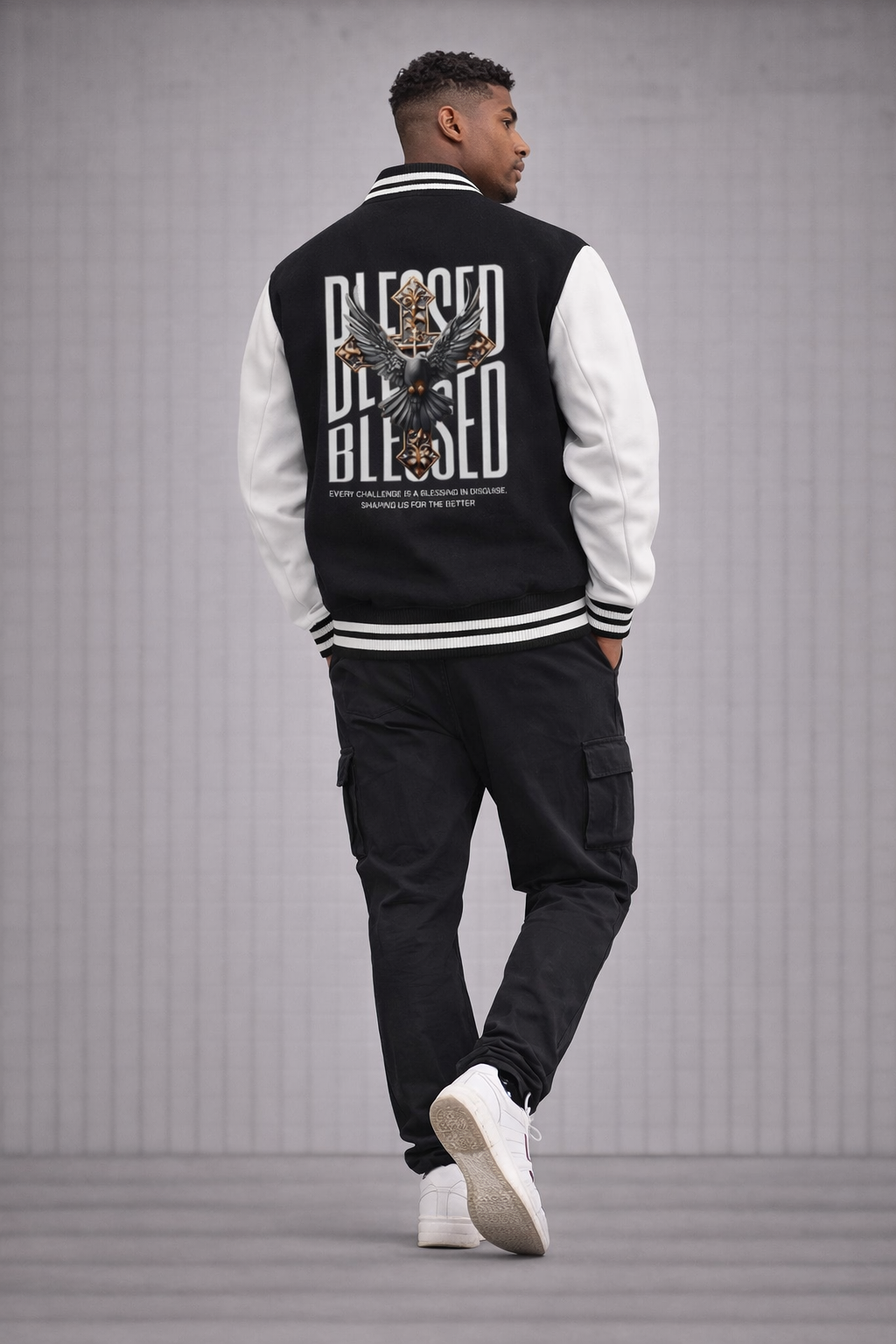 " Blessed - Printed " Unisex Varsity Jacket