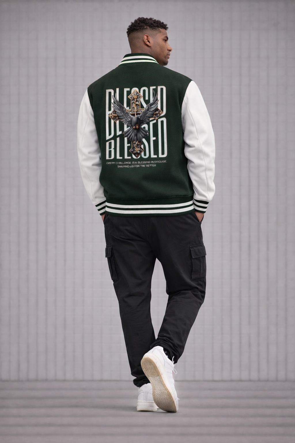 " Blessed - Printed " Unisex Varsity Jacket