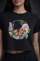 Crop Tee – “Butterfly Design Printed”