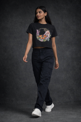 Crop Tee – “Butterfly Design Printed”