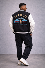 "Go Outside Print" - Unisex Varsity Jacket