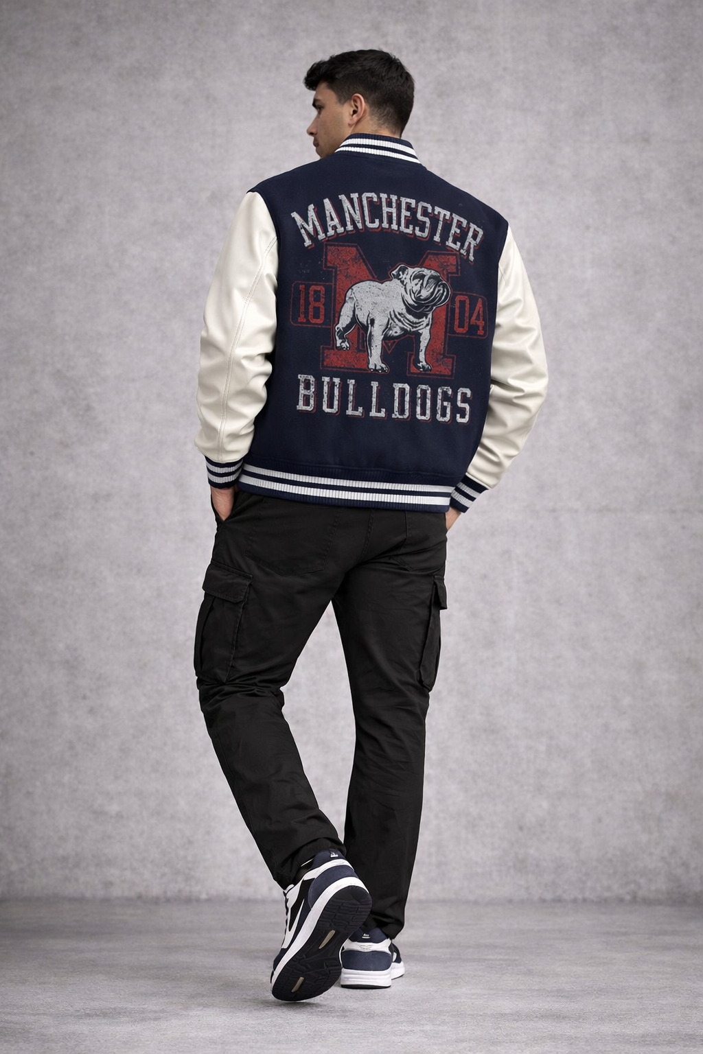 Bulldogs Printed Unisex Varsity Jacket | DRIP-ZY