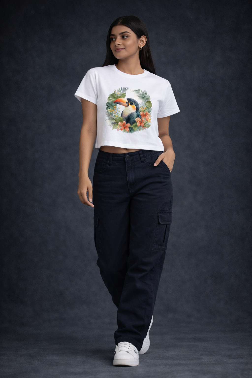 Crop Tee – “Bird Printed”