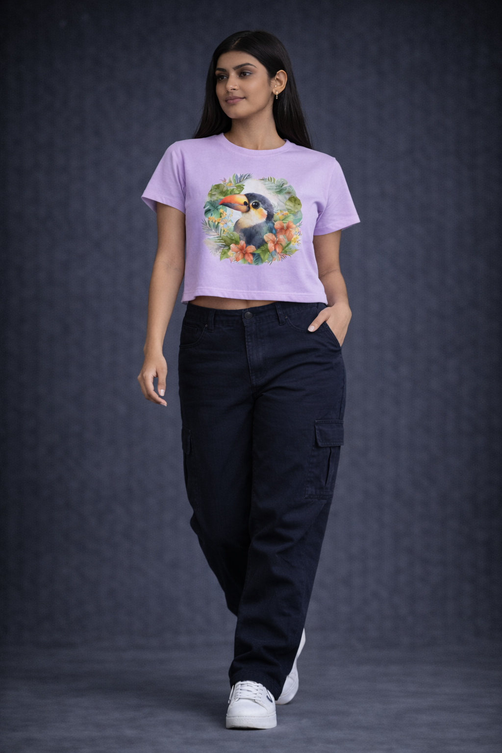 Crop Tee – “Bird Printed”