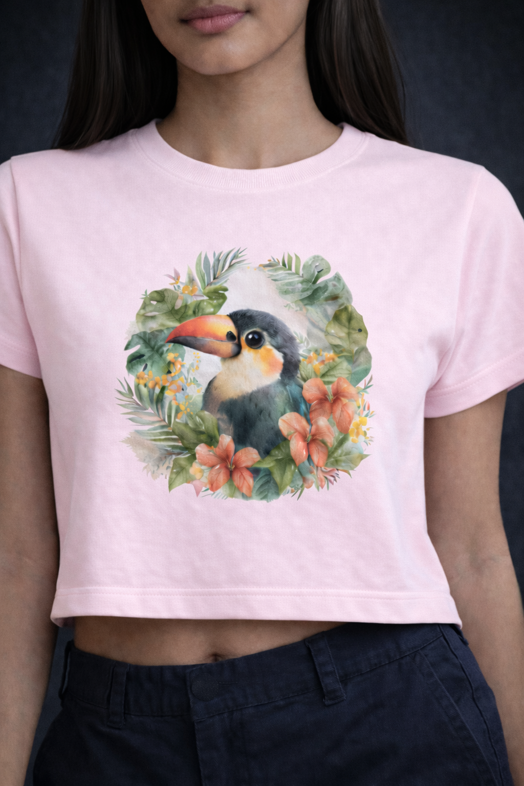 Crop Tee – “Bird Printed”