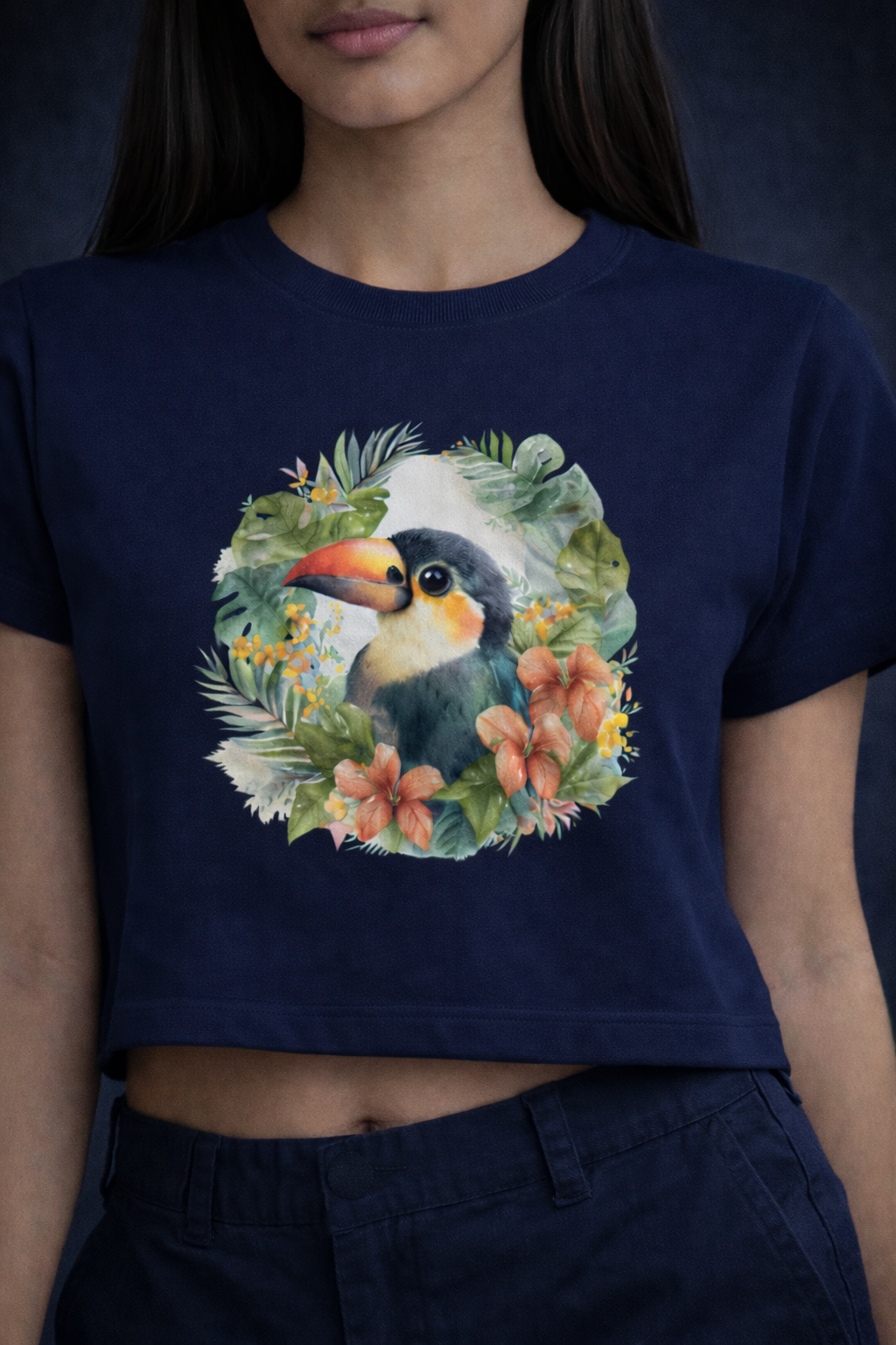 Crop Tee – “Bird Printed”