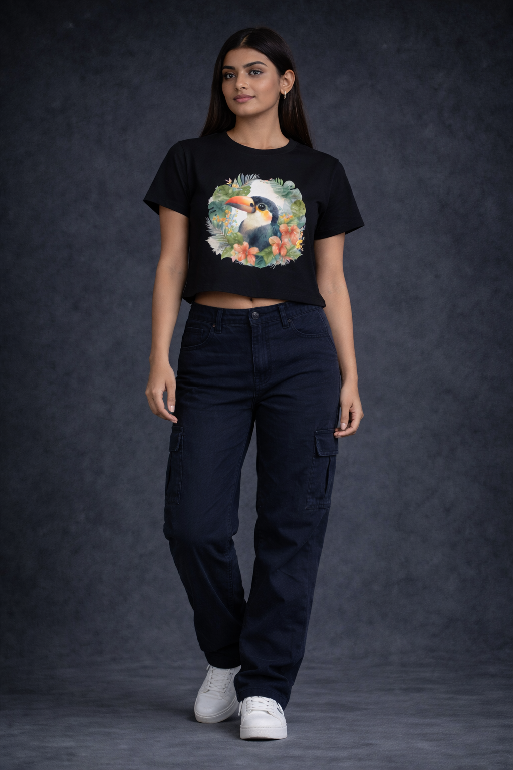 Crop Tee – “Bird Printed”
