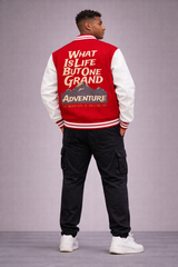 “What Is Life But One Great Adventure” Printed |   Unisex Varsity Jacket