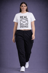 "Real Love Printed" – Crop Tee