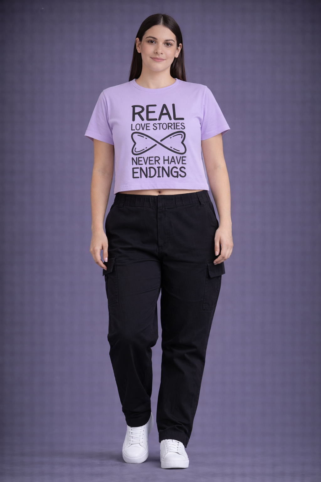 "Real Love Printed" – Crop Tee