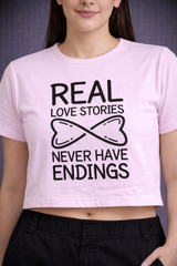 "Real Love Printed" – Crop Tee