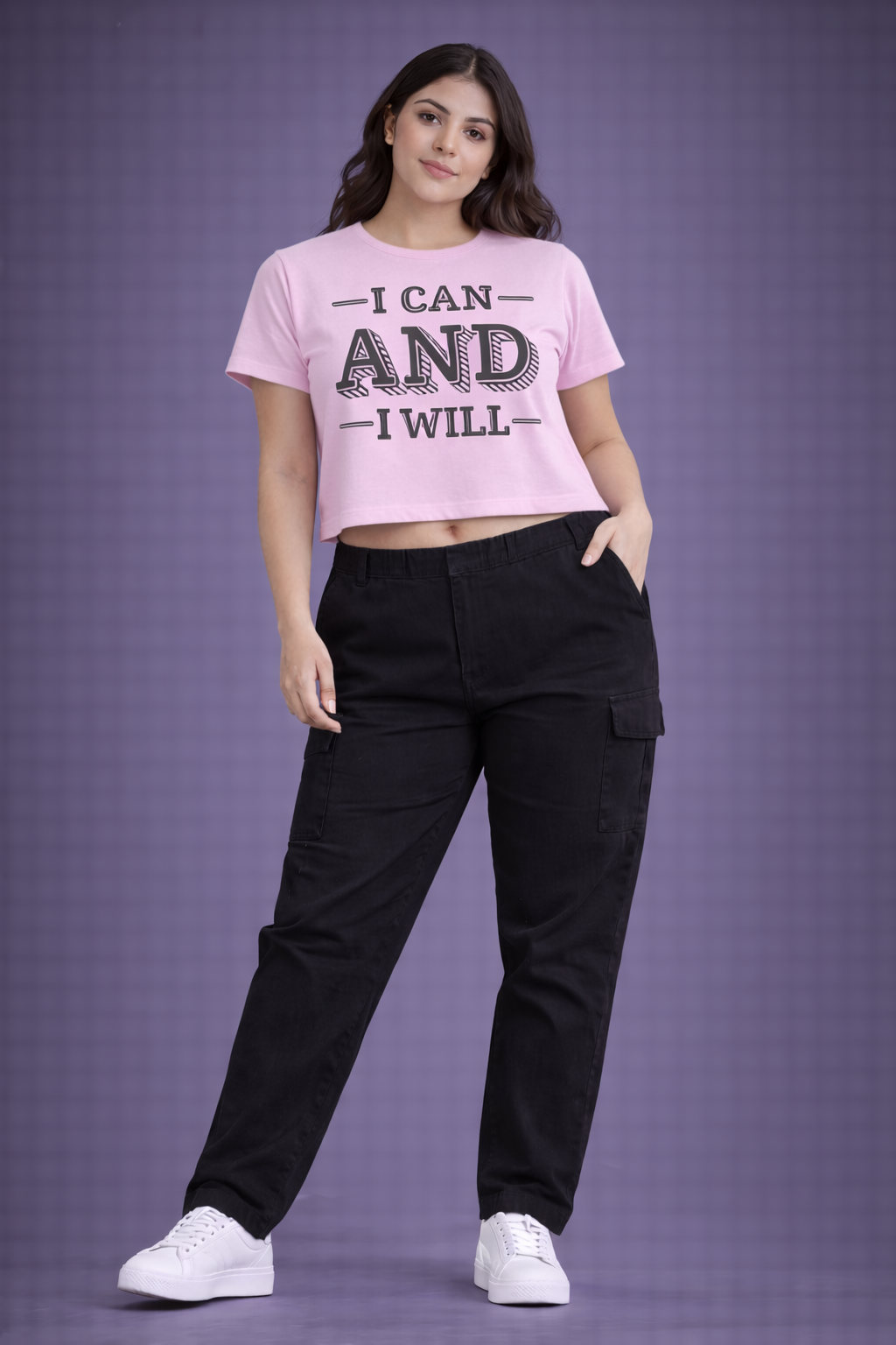 Crop Tee – "I Can and I Will Printed"