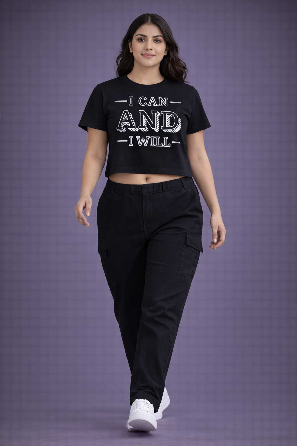 Crop Tee – "I Can and I Will Printed"